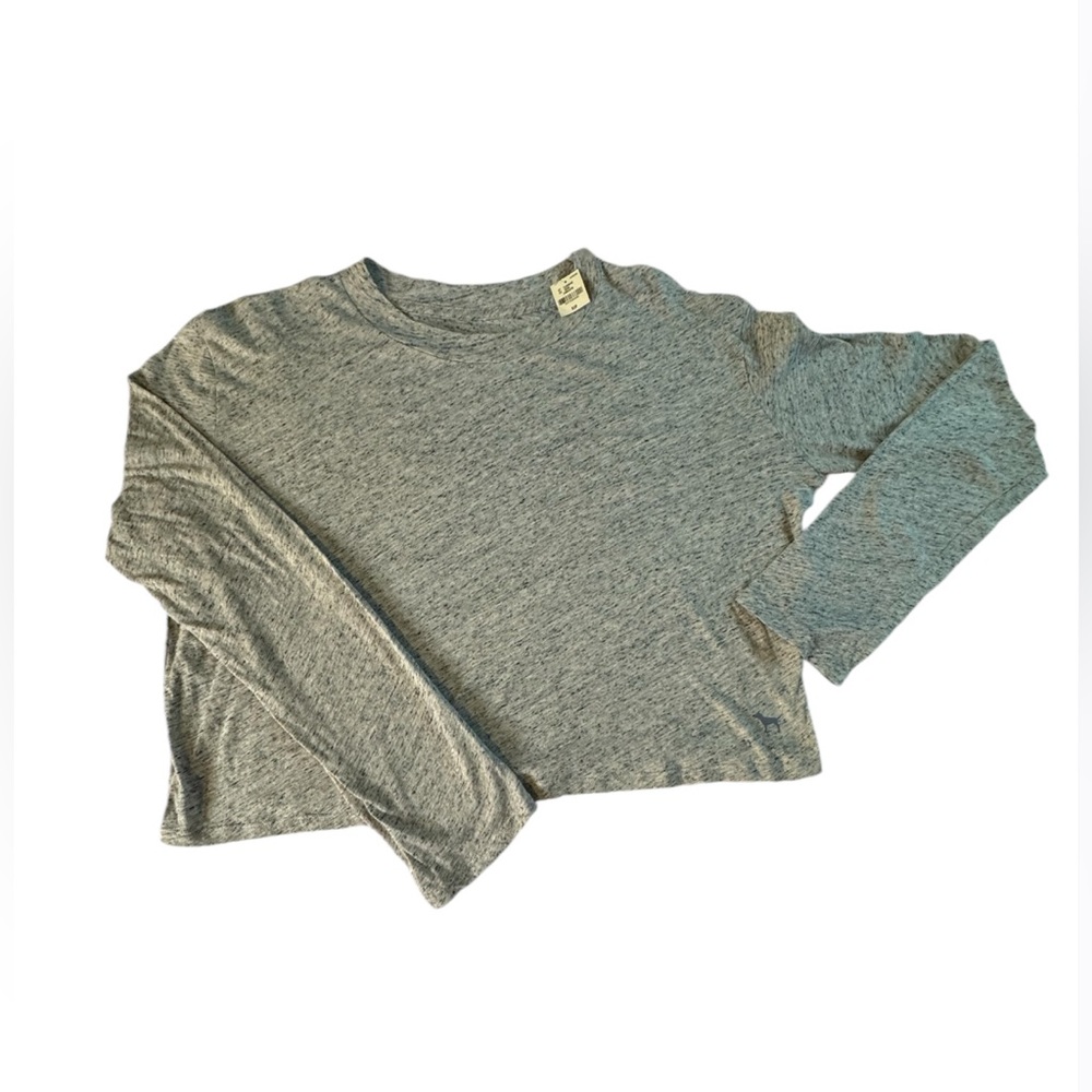 NWT VS PINK small long sleeve loose fit speckled heather gray